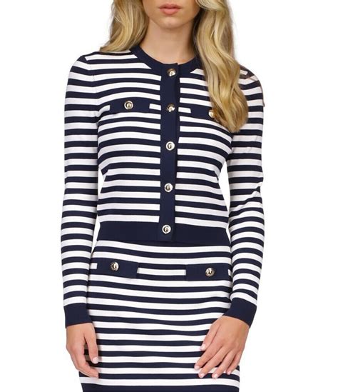 michael kors stripe crewneck sweater womens|Michael Kors Collection Crewneck Sweaters for Women.